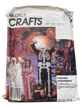 80s McCalls 2743 Halloween Costume Skeleton Ghost Princess Small CUT